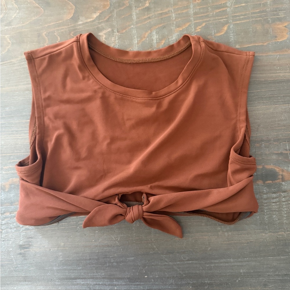 Robin Piccone Orange Sleeveless Crop Muscle Tee
